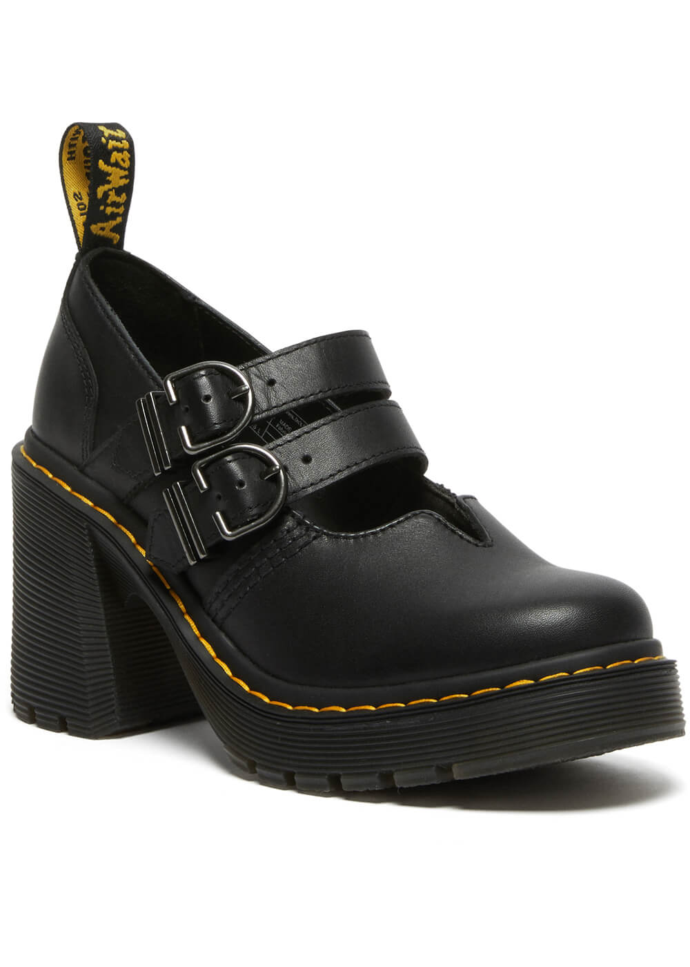 Martens Eviee Sendal Leather Mary Jane Pumps Black Zwart 37
