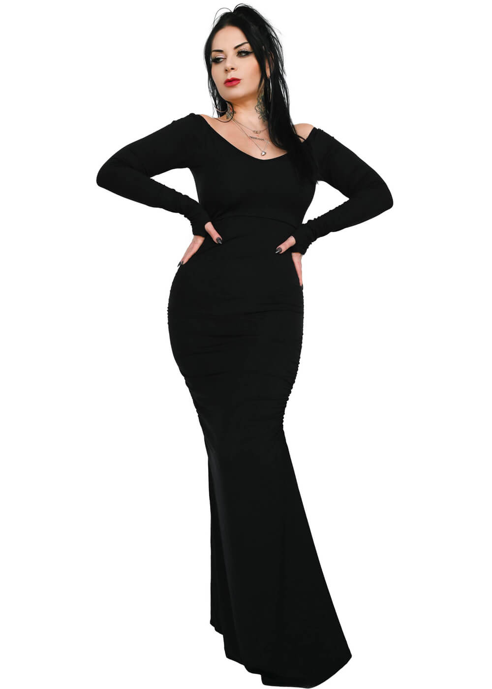 Foxblood Morticia Maxi Dress Black - Zwart / XS Foxblood Morticia Maxi Dress Black - Zwart / XS