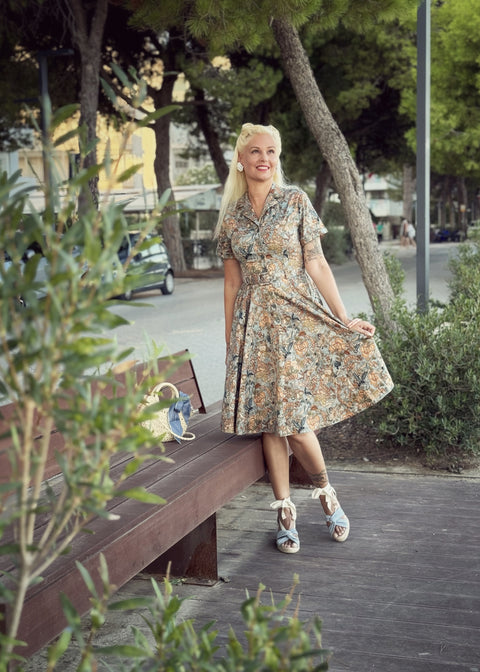 Succubus Clothing Lucy Tapestry Butterfly 50's Swing Dress
