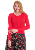 Banned Flower Power 40's Cardigan Rood