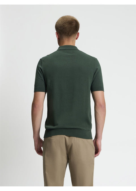 Ben Sherman Mod Stripe Gebreide Polo Flessengroen – achterkant