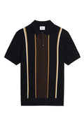 Ben Sherman Mod Stripe Gebreide Polo Zwart – productfoto