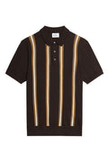 Ben Sherman Ivy Cable Gebreide Polo Donkerbruin – productfoto