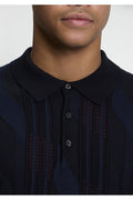 Ben Sherman Graphic Stitch Gebreide Polo Zwart – detail