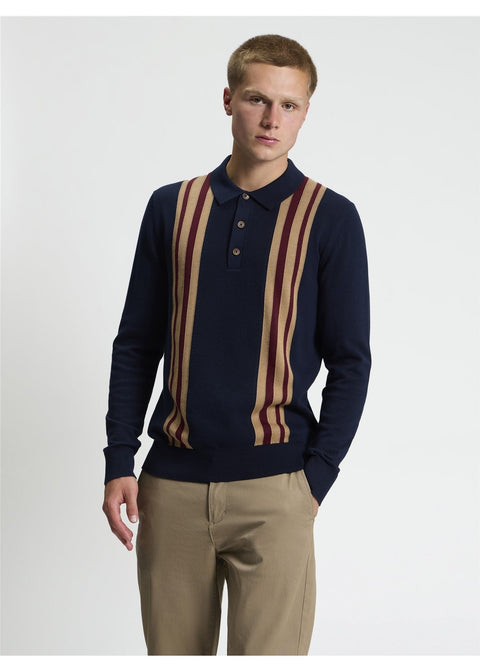Ben Sherman Mod Polotrui Donkerblauw – voorkant gedragen