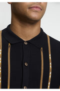 Ben Sherman Placed Geo Gebreid Overhemd Zwart – detail