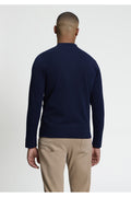Ben Sherman Checkerboard Gebreid Overhemd Donkerblauw – achterkant