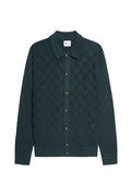 Ben Sherman Checkerboard Gebreid Overhemd Lotusgroen – productfoto