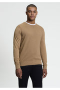 Ben Sherman Texture Front Trui Beige – voorkant gedragen