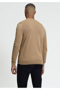 Ben Sherman Texture Front Trui Beige – achterkant