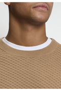 Ben Sherman Texture Front Trui Beige – detail