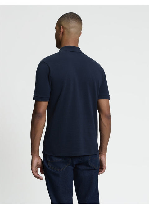 Ben Sherman Birdseye Stripe Polo Donkerblauw – achterkant