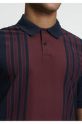 Ben Sherman Birdseye Stripe Polo Donkerblauw – detail