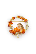 Bill Skinner Pumpkin Hedgehog Broche