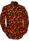 Chenaski Heren Dots & Spots 70's Overhemd Shirt Bruin
