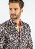 Claudio Lugli Heren Full On Floral Overhemd Zwart