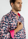 Claudio Lugli Heren Flamingo's Overhemd Navy