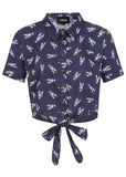 Collectif Lobster 50's Blouse Navy