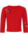 Collectif Lucy Postman Cat 50's Cardigan Rood