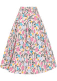 Collectif Laken Floral Whimsy 50's Swing Rok Roze