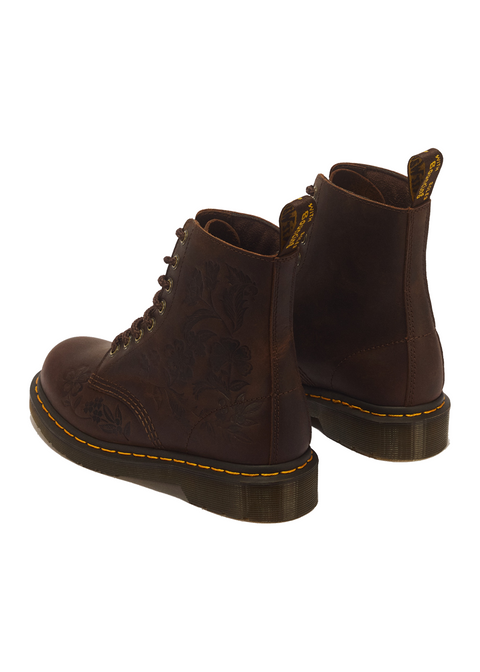 Dr. Martens 1460 Pascal Emboss Floral donkerbruin - achteraanzicht