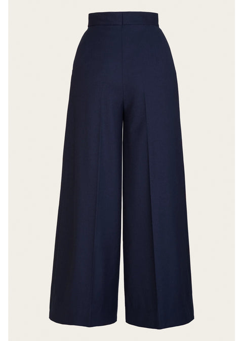 Emmy Design Palazzo Perfection Wolmix Broek Navy – aanvullende foto
