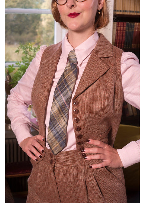 Emmy Design Watchmaker's Tweed Gilet Roestbruin Beige – aanvullende foto
