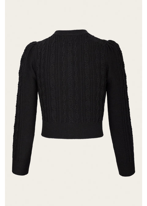 Emmy Design Ice Skater Merinowollen Cardigan Zwart AW26 – aanvullende foto