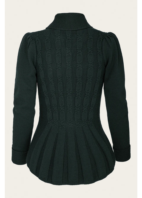 Emmy Design Screen Siren Merinowollen Cardigan Donker Flessengroen – aanvullende foto
