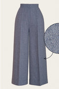 Emmy Design Palazzo Perfection Tweed Broek Midnight Ivoor – foto 1