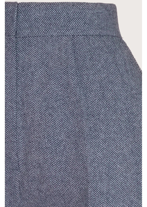 Emmy Design Palazzo Perfection Tweed Broek Midnight Ivoor – foto 2