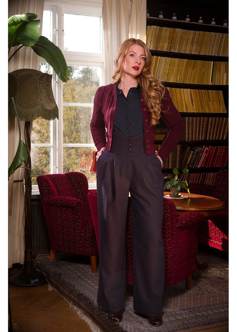 Emmy Design Miss Fancy Pants Tweed Broek Wijnrood Midnight – foto 3