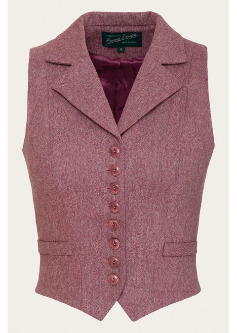 Emmy Design Watchmaker's Tweed Gilet Framboos – foto 1