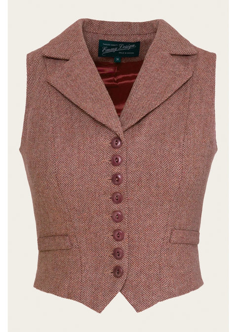Emmy Design Watchmaker's Tweed Gilet Roestbruin Beige – foto 1