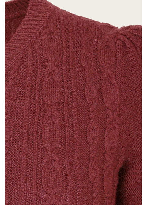 Emmy Design Ice Skater Merinowollen Cardigan Roest – foto 2