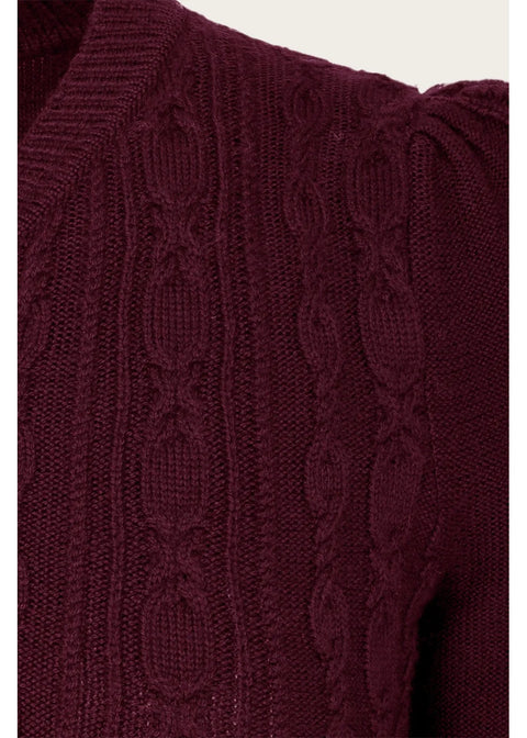 Emmy Design Ice Skater Merinowollen Cardigan Black Cherry – foto 2