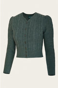 Emmy Design Ice Skater Merinowollen Cardigan Zeegroen Melange – foto 1