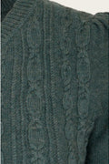 Emmy Design Ice Skater Merinowollen Cardigan Zeegroen Melange – foto 2