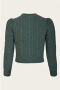 Emmy Design Ice Skater Merinowollen Cardigan Zeegroen Melange – foto 3