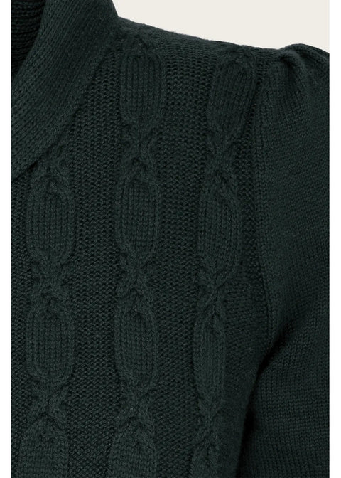 Emmy Design Screen Siren Merinowollen Cardigan Donker Flessengroen – foto 2