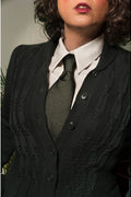 Emmy Design Screen Siren Merinowollen Cardigan Donker Flessengroen – foto 3