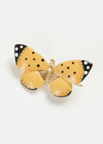 Fable England Butterfly Enamel Broche Beige