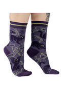 FootClothes Scaredy Cats Sokken Paars – draagfoto