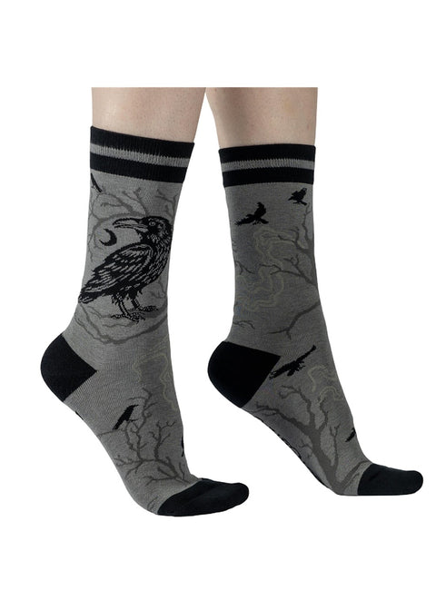 FootClothes Midnight Crew Sokken Grijs – draagfoto