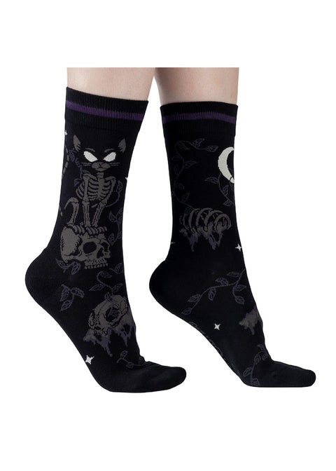 FootClothes Meowmento Sokken Zwart – draagfoto