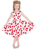 Hearts & Roses Kids Bombshell Cherry 50's Swing Jurk Wit