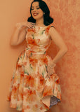 Hearts & Roses Ayla Floral 50's Swing Jurk Rood