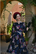 Hearts & Roses Elara Floral Swing Jurk Zwart - foto 4