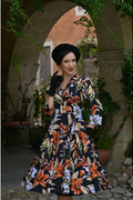 Hearts & Roses Lilia Floral Swing Jurk Zwart - foto 5