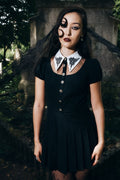 Hell Bunny Elizabeth Cathedral Mini Jurk Zwart Wit – campagnefoto 8